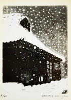 版画作品 民家 25